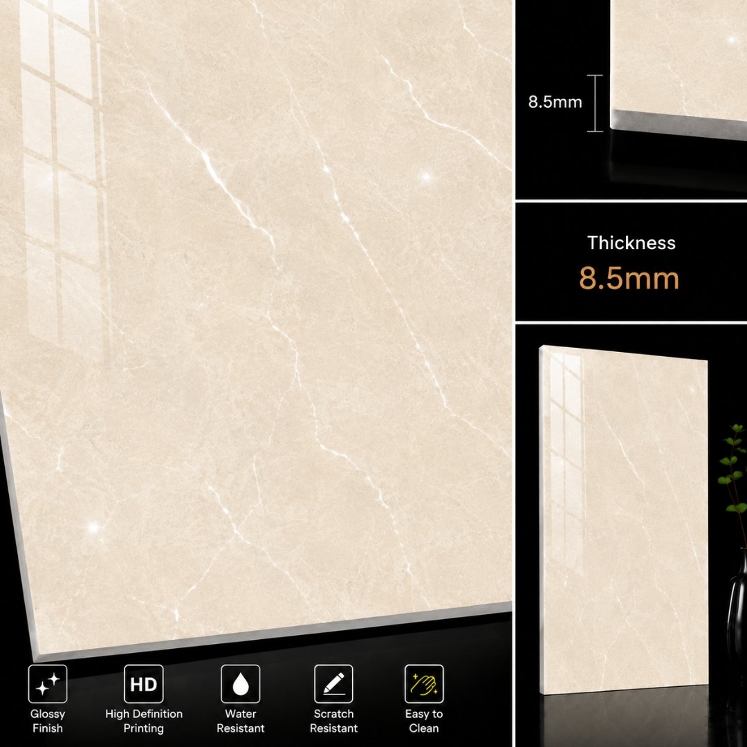 AL Saxone Beige Marble Bathroom Tiles - My Home Studio